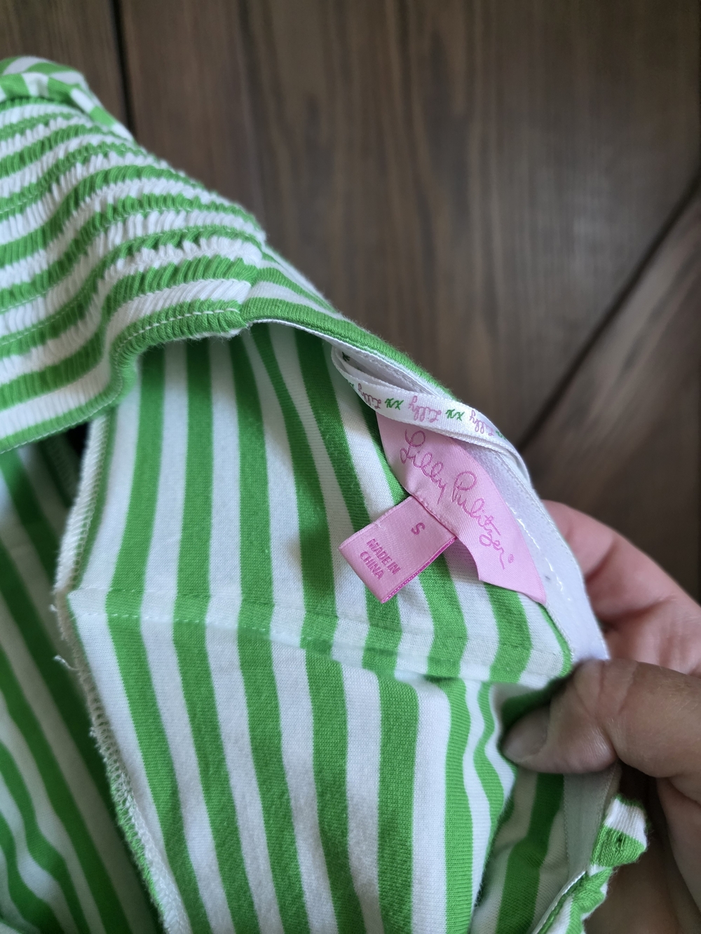 Lilly Pulitzer Green and White Striped Halter Dress - Picture 3 of 3
